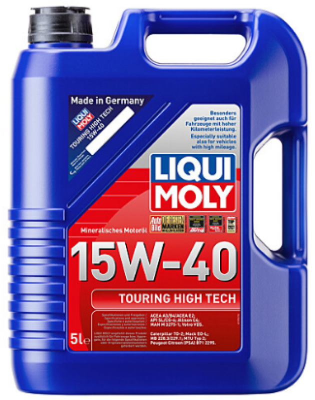 Touring High Tech 15W-40 Motor Yağı (5 Litre) - Liquimoly - Benzinli ve Dizel Motorlar İçin Yüksek Kilometreli Araçlar İçin Özel Madeni Motor Yağı
